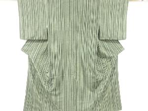 リサイクル　縞織り出し手織り紬着物